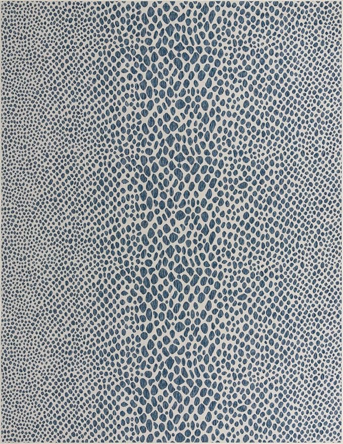 Unique Loom Jill Zarin Outdoor Collection Area Rug - Cape Town (10' x 13' 1'' Rectangle, Blue/ Olive)