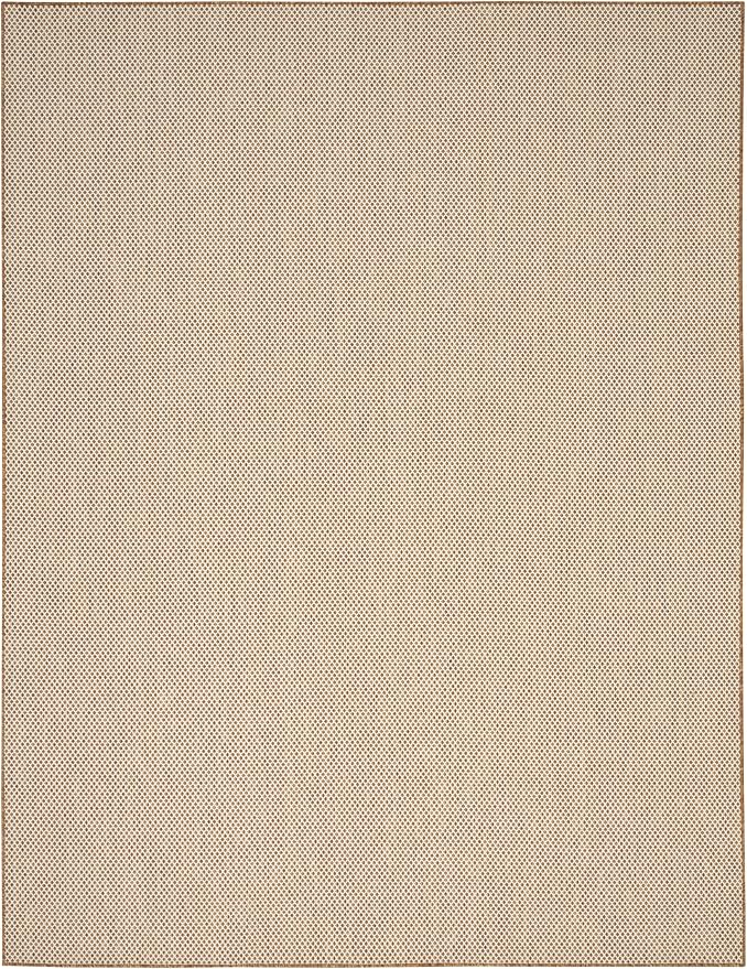 Nourison Home Courtyard Jute Ivory 9' x 12' Area Rug - Easy Clean, Non Shedding, Bed Room, Living Room, Dining Room, Kitchen (9' x 12')