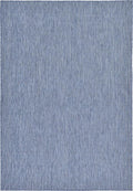 Unique Loom Collection Casual Transitional Solid Heathered Indoor/Outdoor Flatweave Area Rug (7' 1" x 10' Rectangle, Blue/Navy Blue)