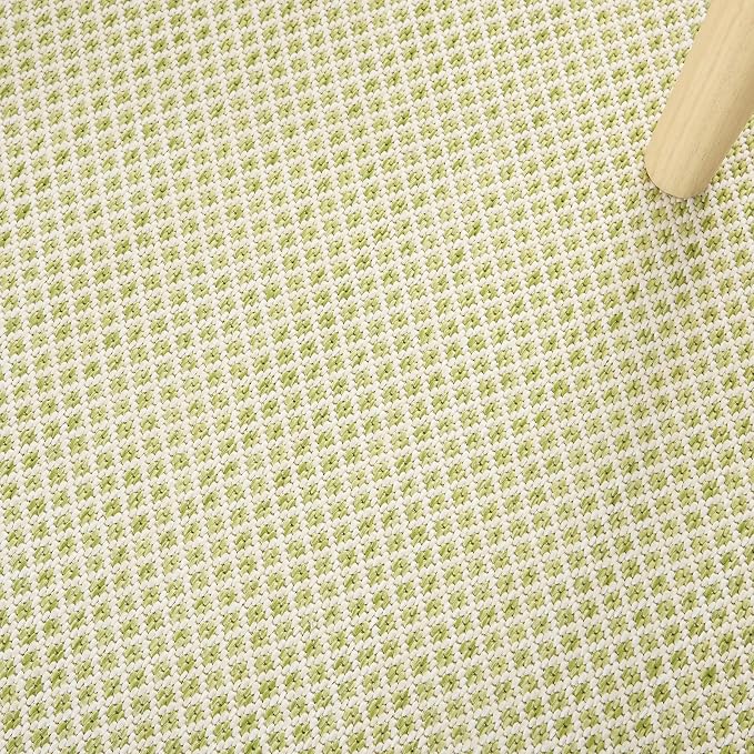 Nourison Home Courtyard Ivory Green 9' x 12' Area Rug - Easy Clean, Non Shedding, Bed Room, Living Room, Dining Room, Kitchen (9' x 12')