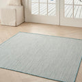 Nourison Home Courtyard Ivory Aqua 4' x Square Area Rug - Easy Clean, Non Shedding, Bed Room, Living Room, Dining Room, Kitchen (4' x Square)