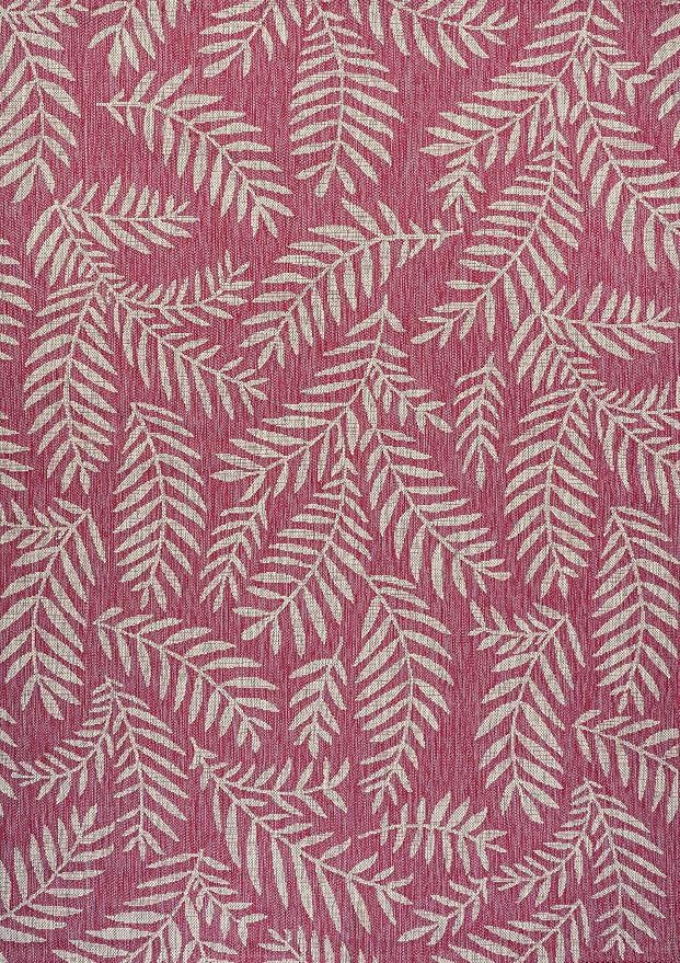 JONATHAN Y Palm Frond Indoor Outdoor Area Rug 9X12 Fuchsia/Light Gray, Nevis for Backyard, Patio, Porch, Easy-Cleaning, High Traffic, Pet-Friendly, Non-Shedding (SMB119F-9)