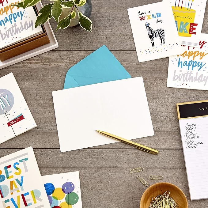Hallmark Birthday Cards for Kids Assortment, 48 Cards with Envelopes (Dinosaurs, Sloths, Unicorns, Flamingos, Turtles, Sharks) & Birthday Cards Assortment, 24 Cards