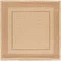 SAFAVIEH Courtyard Square Rug 6'7", Beige & Dark Beige CY8477-39312