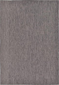 Unique Loom Collection Casual Transitional Solid Heathered Indoor/Outdoor Flatweave Area Rug (7' 1" x 10' Rectangle, Black/Ivory)