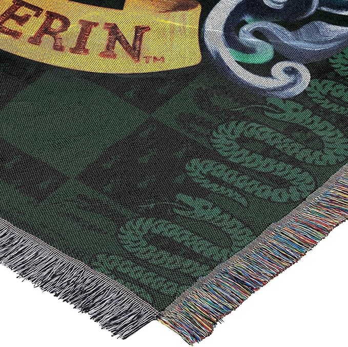 Northwest Harry Potter Woven Tapestry Throw Blanket, Designer Home Décor, Modern, Unique Gift, 48" x 60", Slytherin Shield