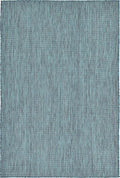 Unique Loom Outdoor Solid Collection Area Rug (4' 1" x 6' 1" Rectangle Teal/Navy Blue)