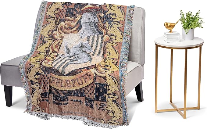 Northwest Harry Potter Woven Tapestry Throw Blanket, Designer Home Décor, Modern, Unique Gift, 48" x 60", Hufflepuff Crest