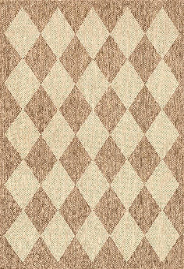 Nuloom Outdoor Performance Collection Sabina Brown/Ivory, 8' Square, Soft and Cozy, High Traffic, Stain Resistant, Easy Clean, Durable Area Rug for Indoor/Outdoor Patio, Deck, Porch, Garden, Courtyard