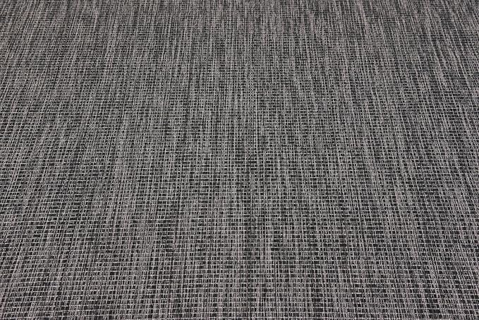 Unique Loom Collection Casual Transitional Solid Heathered Indoor/Outdoor Flatweave Area Rug (6' 1" x 9' Rectangle, Black/Ivory)