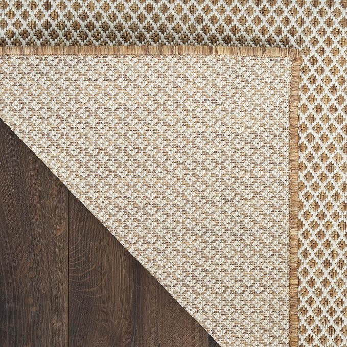 Nourison Home Courtyard Jute Ivory 4' x 6' Area Rug - Easy Clean, Non Shedding, Bed Room, Living Room, Dining Room, Kitchen (4' x 6')