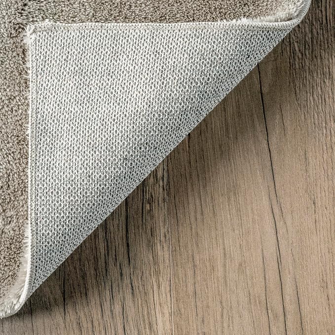 nuLOOM Loni Beige Solid Washable Runner Rug, 2' x 10'