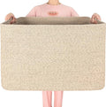 MINTWOOD Design 112L Extra Large Blanket Basket Holder Living Room, 25"x17"x16" Rectangle Rope Woven Storage Basket with Handles for Laundry, Towels, Shoes, Dog Toy Organizer Bin Box, Oatmeal Brown