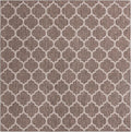 Unique Loom Outdoor Trellis Collection Area Rug - Trellis (Square 10' 8" x 10' 8", Brown/ Ivory)