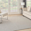 Nourison Home Courtyard Ivory Charcoal 8' x Square Area Rug - Easy Clean, Non Shedding, Bed Room, Living Room, Dining Room, Kitchen (8' x Square)