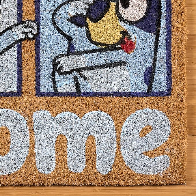 Gertmenian Bluey Coir Doormat - 2x3 Welcome Mat (2-Pack), Ideal for High Traffic Areas in Front Door, Garage, Entryway - Hi/Bluey Patch, 80072