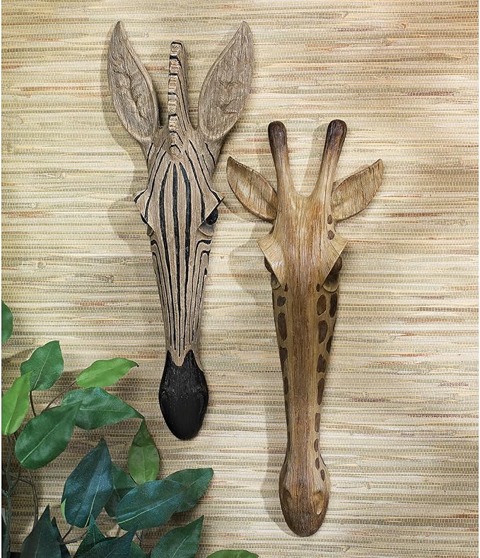 Design Toscano Animal Mask of the Savannah Wall Sculpture: Giraffe