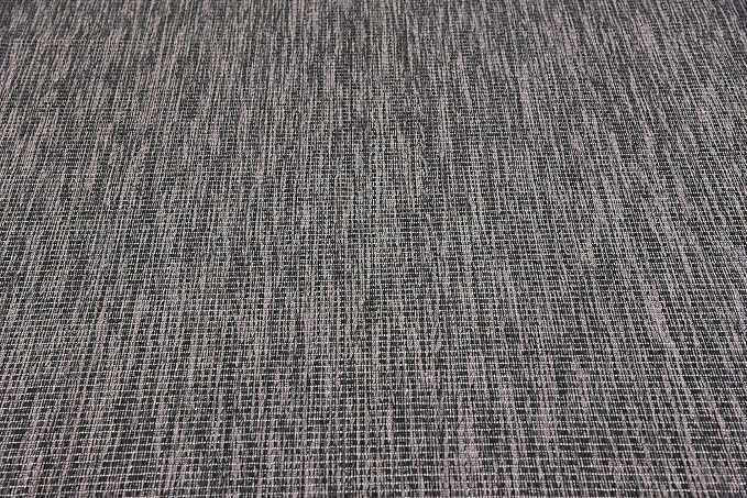 Unique Loom Collection Casual Transitional Solid Heathered Indoor/Outdoor Flatweave Area Rug (8' x 11' 4" Rectangle, Black/Ivory)