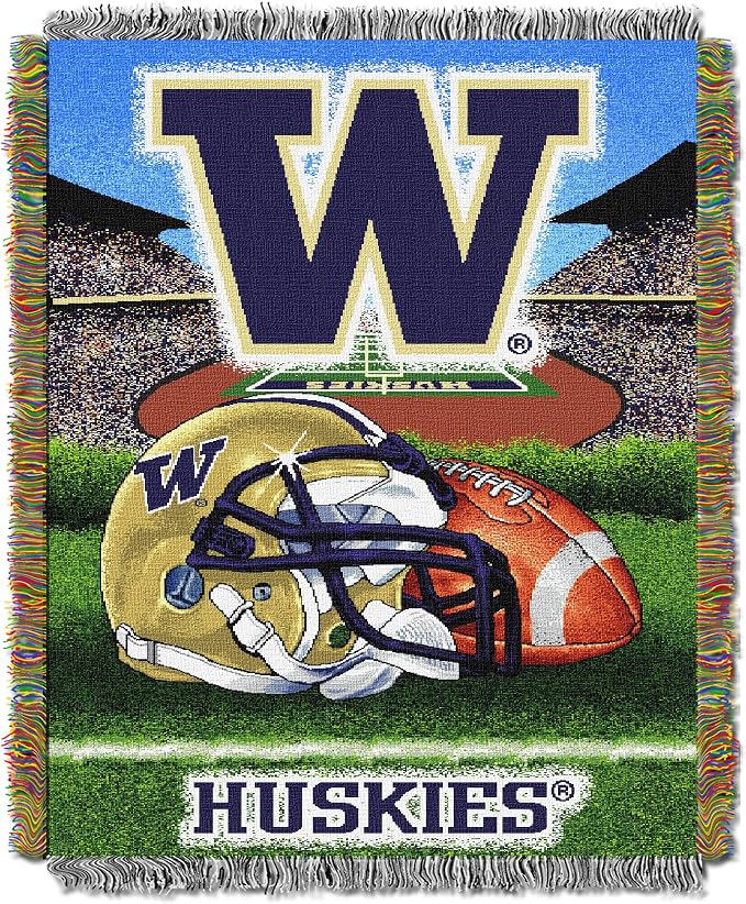 Officially Licensed NCAA "Home Field Advantage" Woven Tapestry Throw Blanket, 48" x 60", Multi Color