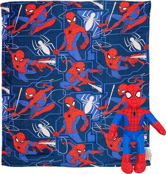 Northwest The Company Character Hugger Pillow & Silk Touch Throw Blanket Set, 40" x 50", Spider-Man - Fearless Spidey
