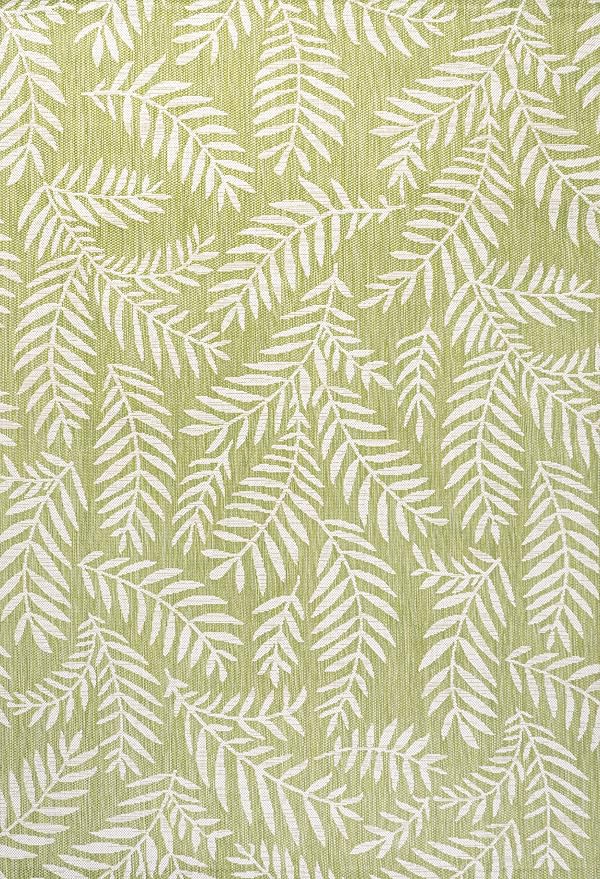 JONATHAN Y Palm Frond Indoor Outdoor Area Rug 3X5 Green/Cream, Nevis for Backyard, Patio, Porch, Easy-Cleaning, High Traffic, Pet-Friendly, Non-Shedding (SMB119D-3)