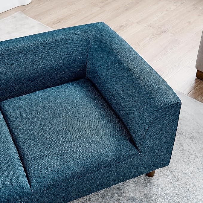 Dog Sofa Couch for Medium Dogs, Memory Foam Dog Sofa Bed, Modern Elevated Pet Couch Bed with Wooden Legs, Blue