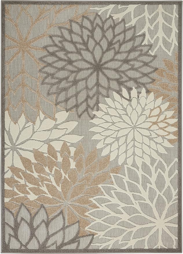 Nourison Home Aloha Natural 3'6" x 5'6" Area Rug - Easy Clean, Non Shedding, Bed Room, Living Room, Dining Room, Kitchen (4' x 6')
