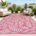 JONATHAN Y Palm Frond Indoor Outdoor Area Rug 3X5 Fuchsia/Light Gray, Nevis for Backyard, Patio, Porch, Easy-Cleaning, High Traffic, Pet-Friendly, Non-Shedding (SMB119F-3)