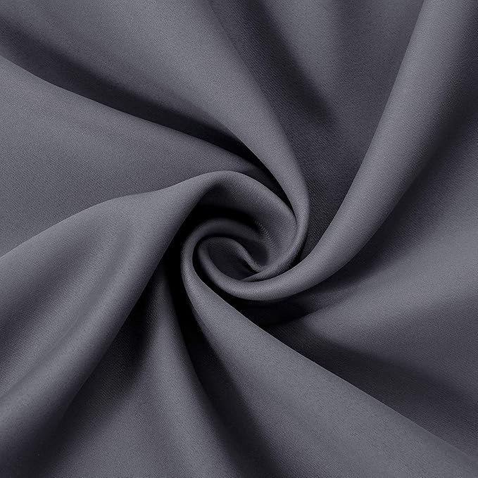LEMOMO Blackout Curtains 52 x 84 Inch Long Grey Curtains Set of 2 Panels Thermal Insulated Room Darkening Curtains for Bedroom