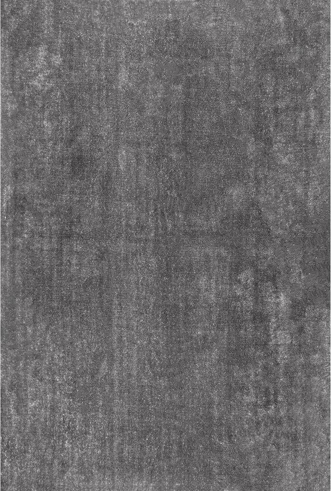 nuLOOM Loni Dark Grey Solid Washable Area Rug, 8' x 10'