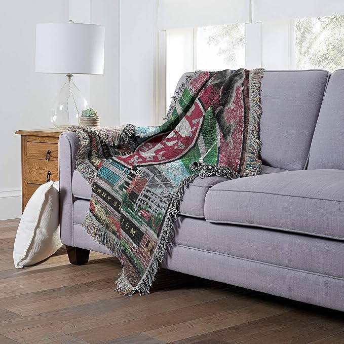 Officially Licensed NCAA "Home Field Advantage" Woven Tapestry Throw Blanket, 48" x 60", Multi Color