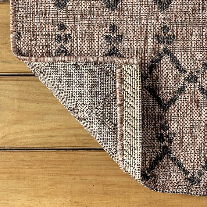 JONATHAN Y Moroccan Geometric Indoor Outdoor Runner Rug 2X8 Natural/Black, Ourika Textured Weave for Backyard, Patio, Porch, Easy-Cleaning, High Traffic, Pet-Friendly, Non-Shedding (SMB108D-28)