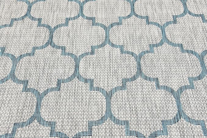 Unique Loom Outdoor Trellis Collection Area Rug (5' 3" x 8' Rectangle, Gray/ Ivory)