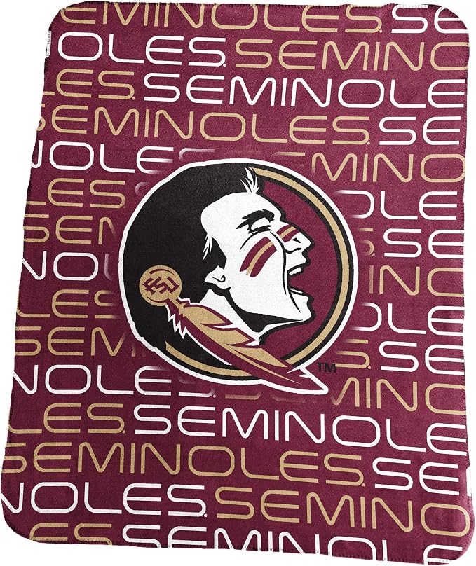 Logo Brands NCAA Classic Fleece Throw Blanket -50” x 60” Ultra-Soft Game Day Blanket with Bold Team Colors & Logo – Cozy College Team Bedding for Fans & Alumni
