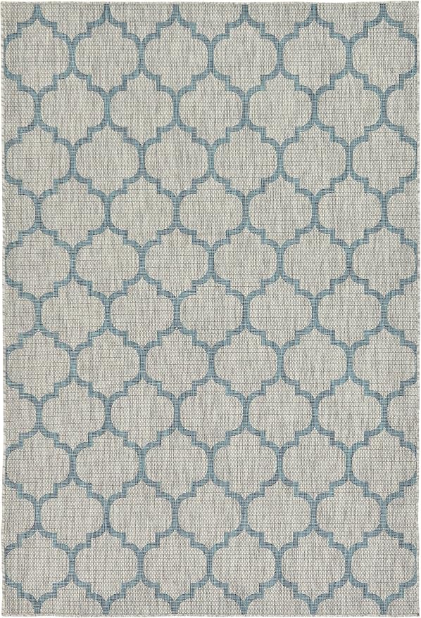 Unique Loom Outdoor Trellis Collection Area Rug (6' 1" x 9' Rectangle, Gray/ Ivory)