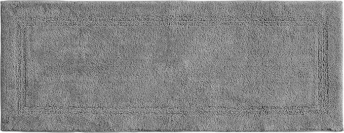 Nautica - Runner Rug, Soft & Absorbent Tufted Cotton Bath Rug with Skid-Resistant Backing, Oeko-Tex Certified (Peniston Dark Grey, 60" x 22")