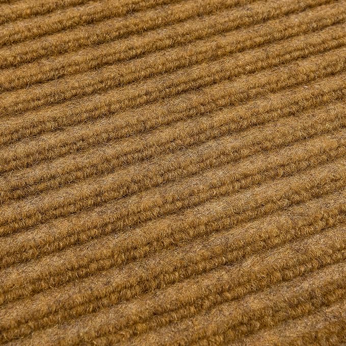 Mohawk Home Utility Floor Mat Solid Tan Beige (1'6" x 2'6" (2 Pack)) Perfect for Garage, Entryway, Porch, and Laundry Room