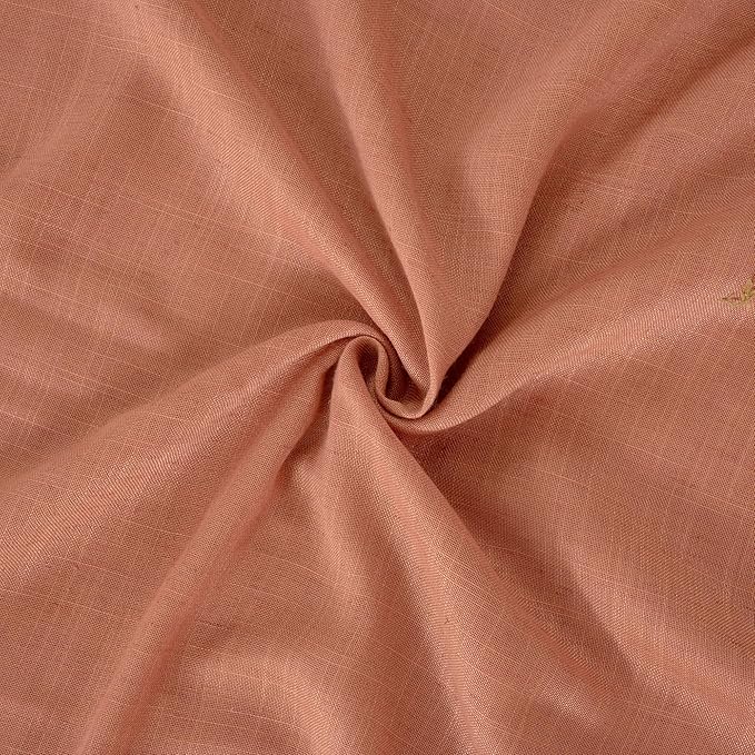 BGment Terracotta Linen Curtains 102 Inch Length for Living Room, Sheer Long Window Drapes for Bedroom Farmhouse Decor with Rod Pocket Boho Rustic Textured Lightweight, 2 Panels Set, Each 52 Inch Wide
