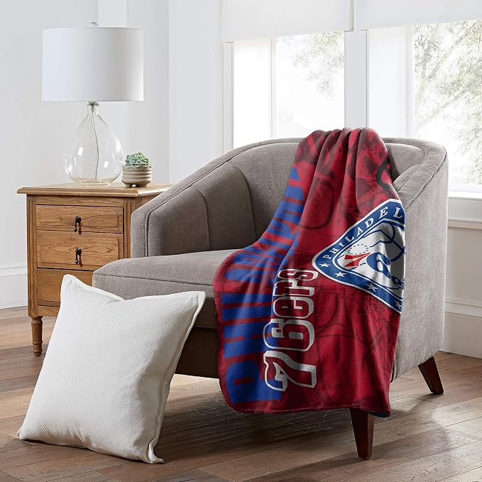 Northwest NBA Philadelphia 76ers Unisex-Adult Fleece Throw Blanket, 50" x 60", Hard Knocks