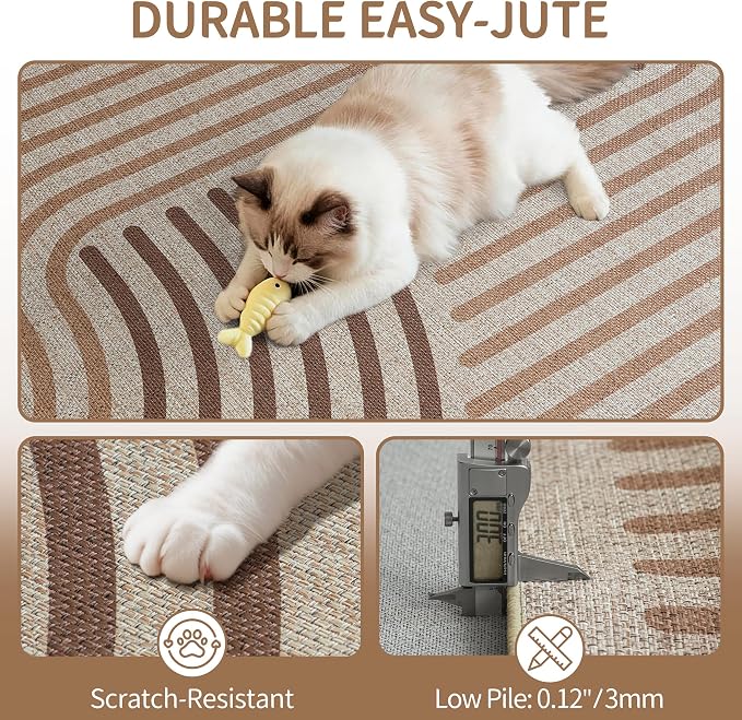 Easy Jute 3x5 Brown Outdoor Enterway Rug Machine Washable Mat