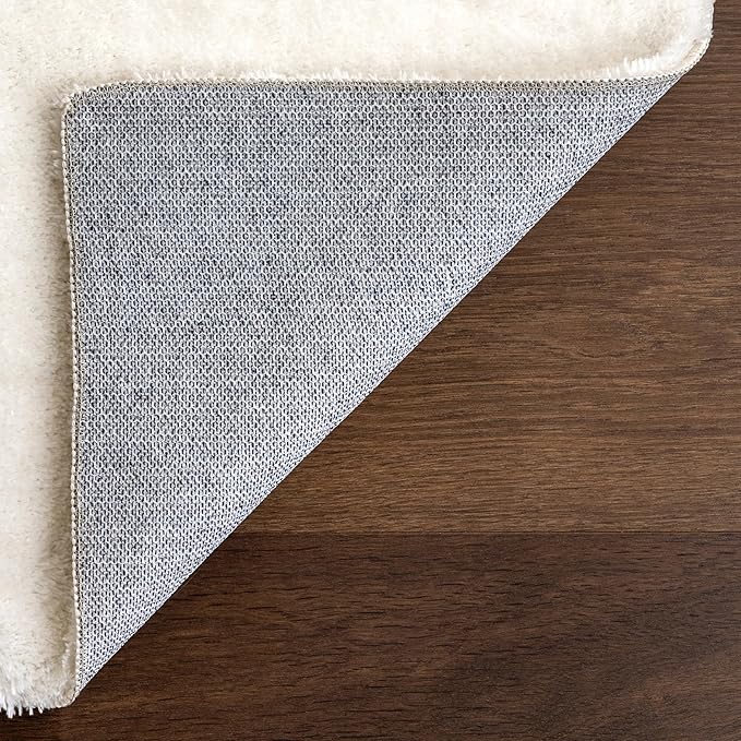 nuLOOM Loni Off White Solid Washable Area Rug, 8' x 10'