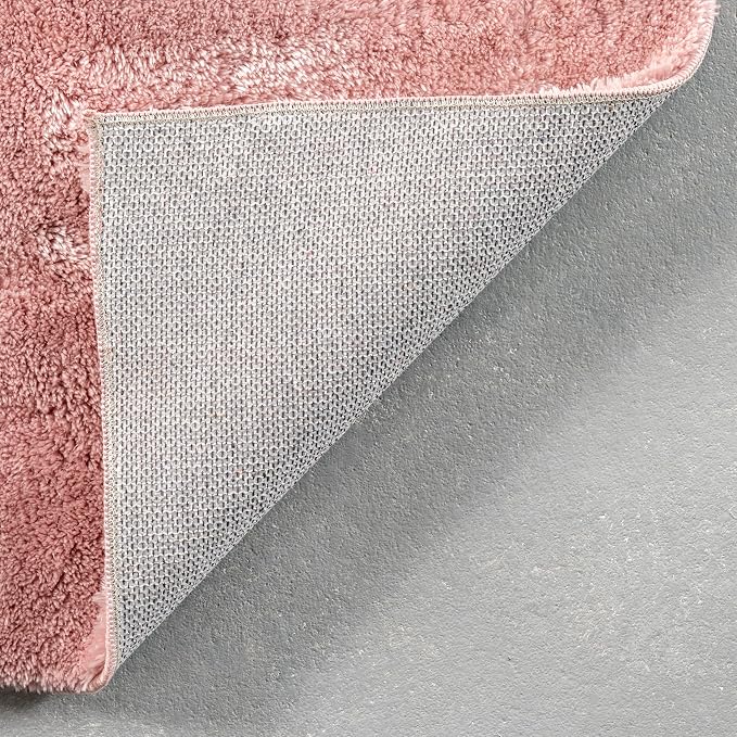 nuLOOM Loni Pink Solid Washable Runner Rug, 2' x 8'