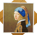 Johannes Vermeerâ€™s Girl with a Pearl Earring (1665) Quilling Art Greeting Card - Design Greeting Card for Birthday, Valentine's Day, Mothers Day, Spring, Fathers Day, Graduation, Wedding,