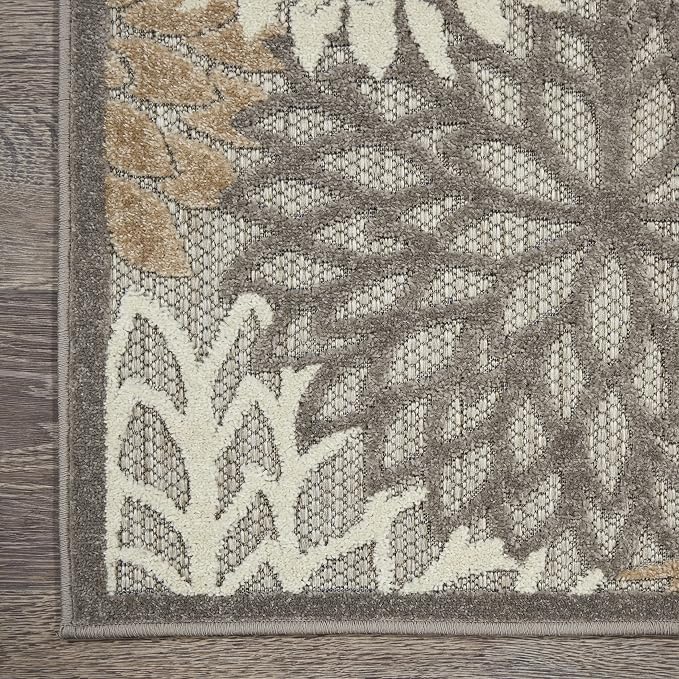 Nourison Home Aloha Natural 2'3" x 10' Area Rug - Easy Clean, Non Shedding, Bed Room, Living Room, Dining Room, Kitchen (10' Runner)