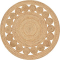 Savi Home Jute Area Rug Handwoven- 4 feet Round- Natural Beige - Rustic Vintage Beige Braided Reversible Jute Rug- Eco Friendly Rugs for Farmhouse, Bedroom, Kitchen, Living Room