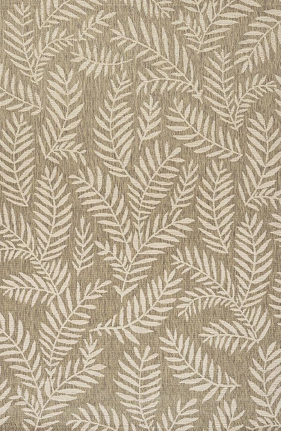 JONATHAN Y Palm Frond Indoor Outdoor Area Rug 10X14 Brown/Beige, Nevis for Backyard, Patio, Porch, Easy-Cleaning, High Traffic, Pet-Friendly, Non-Shedding (SMB119A-14)