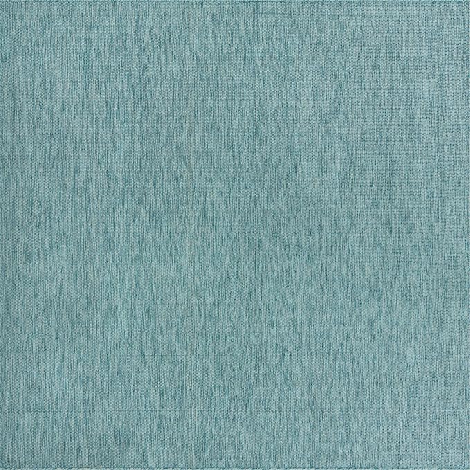 Unique Loom Collection Casual Transitional Solid Heathered Indoor/Outdoor Flatweave Area Rug (10' 8" Square, Aquamarine/Ivory)