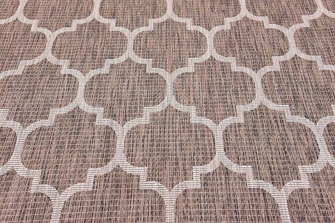 Unique Loom Outdoor Trellis Collection Area Rug (5' 3" x 8' Rectangle, Brown/ Ivory)