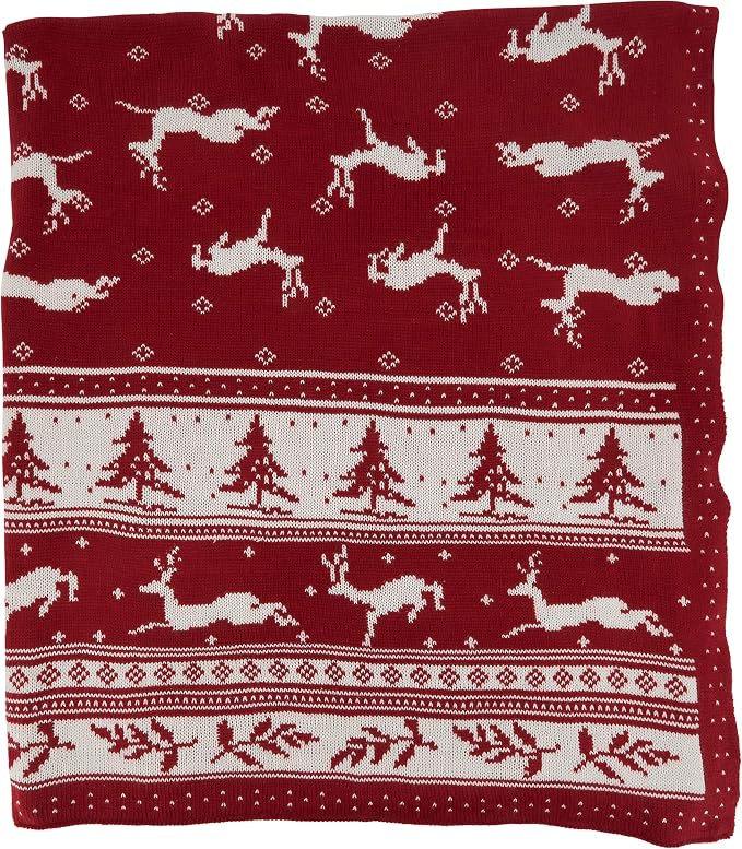 SARO LIFESTYLE Christmas Knit Throw Blanket