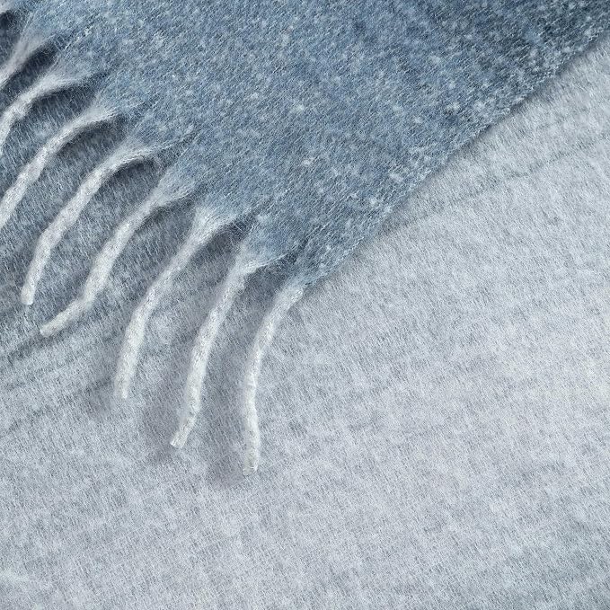 Kenneth Cole - Blanket, Faux Mohair Throw Blanket for Bed or Couch, Reversible Bedding with a Lightweight Feel, Oversized Blanket (Urban Ombre Blue, 50" x 70")